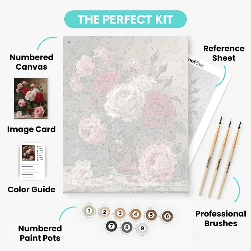 Victorian Rose Arrangement - Paint by Numbers Kit