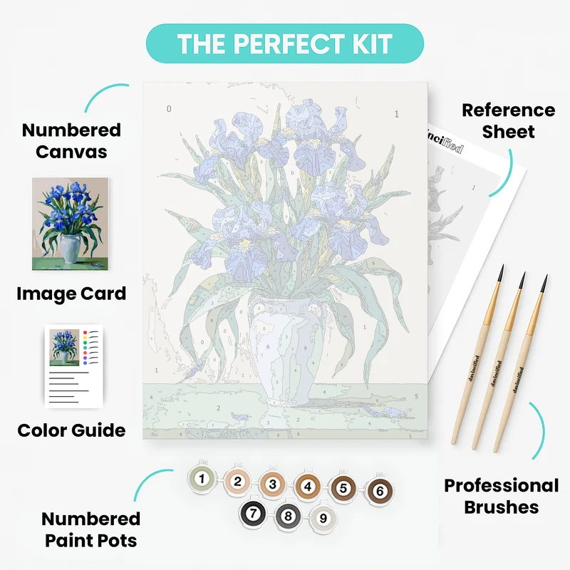 Blue Iris Bouquet - Paint by Numbers Kit