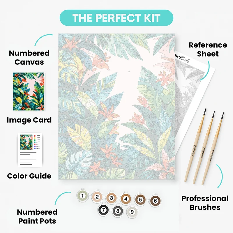 Vibrant Tropical Jungle Paradise - Paint by Numbers Kit