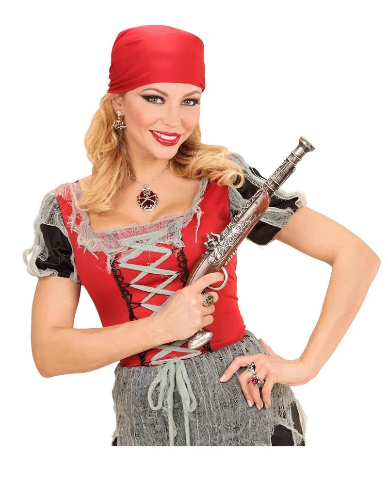 Metall Piratenring mit Totenkopf