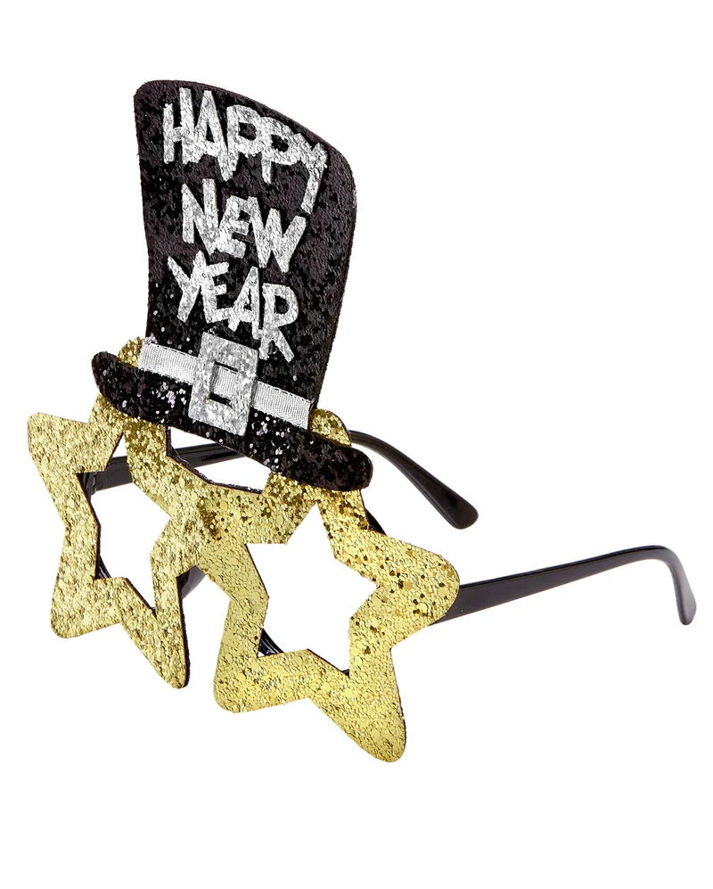Happy New Year Brille golden