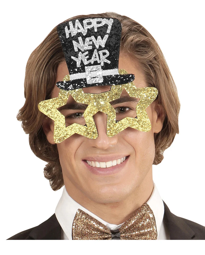 Happy New Year Brille golden