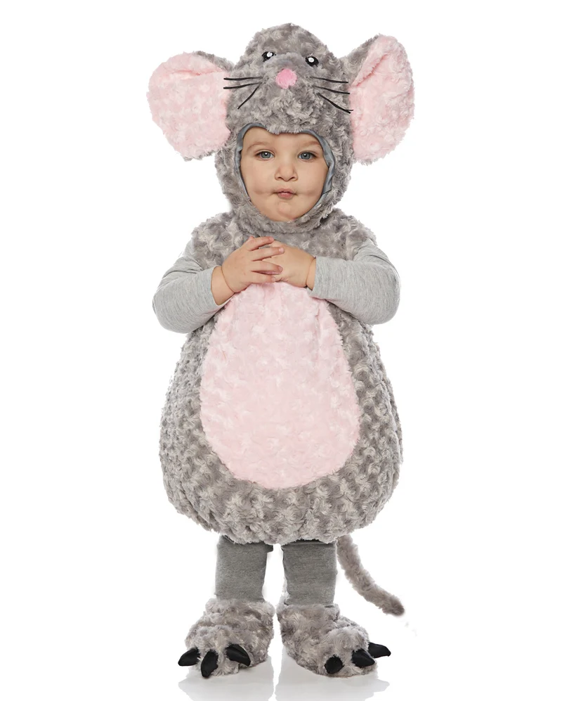 Maus Kleinkinderkostüm grau