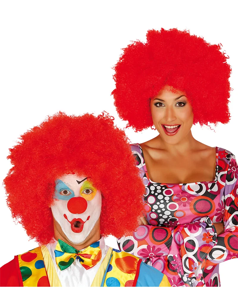 Rote Afro Clown Perücke