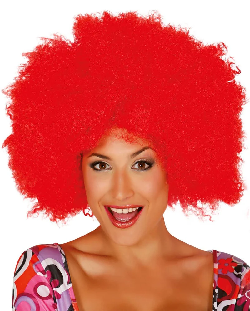 Rote Afro Clown Perücke