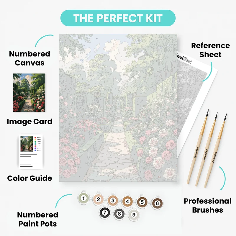 Rose Garden Path - Paint by Numbers Kit