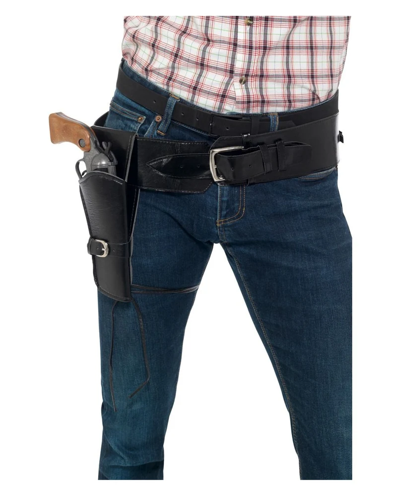 Schwarzes Kunstleder Pistolen Holster
