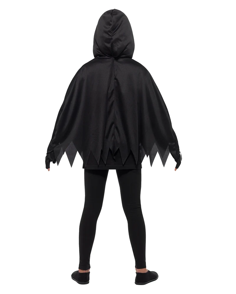 Kinder Poncho Skelett mit Handschuhe