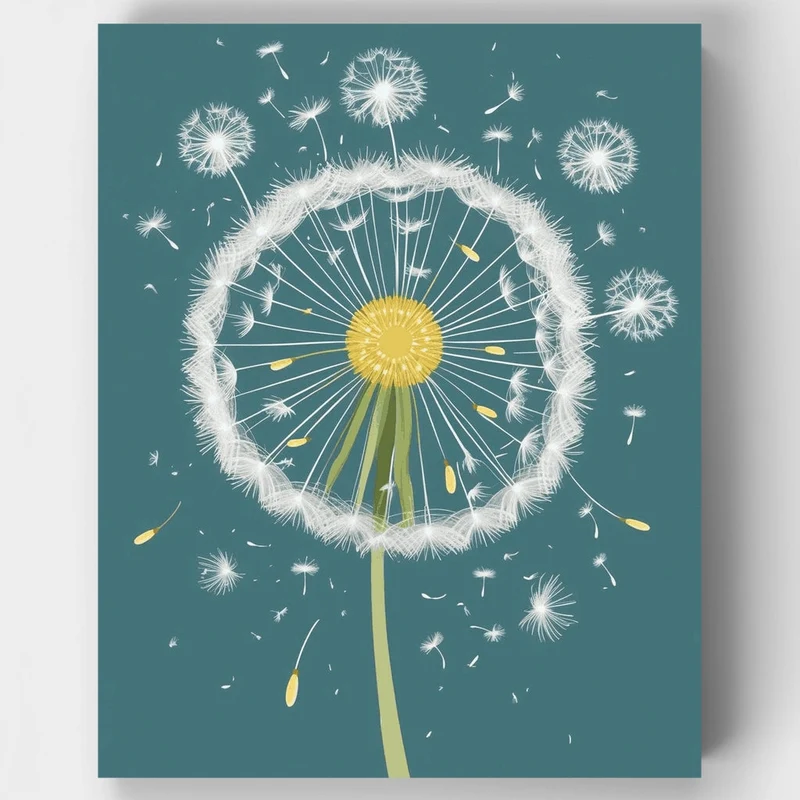 Whimsical Dandelion Breeze - Paint by Numbers Kit