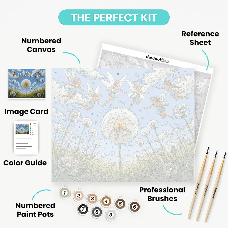 Fairy Dandelion Dreams - Paint by Numbers Kit