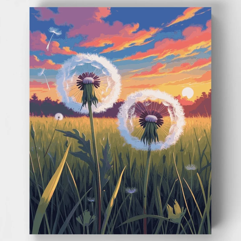Dandelion Dreams at Sunset - Paint by Numbers Kit
