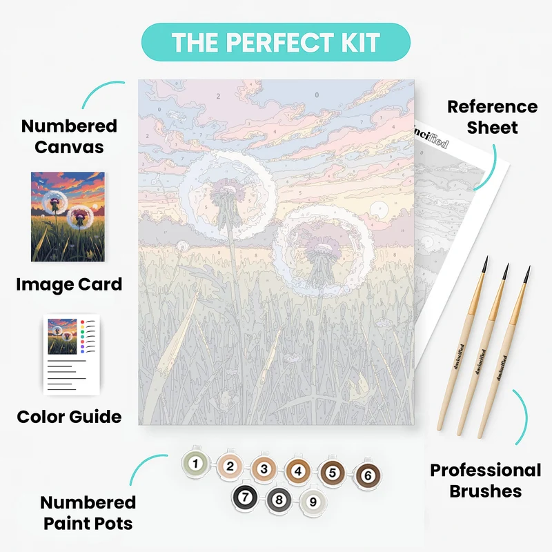 Dandelion Dreams at Sunset - Paint by Numbers Kit