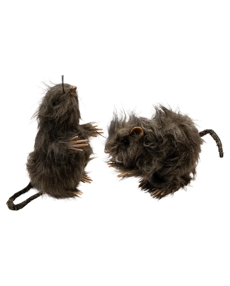 Haarige Deko Ratte 10 cm
