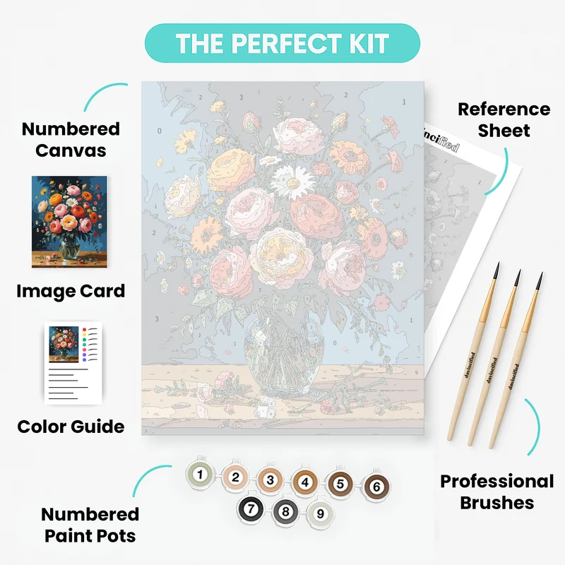 Vibrant Floral Bouquet - Paint by Numbers Kit