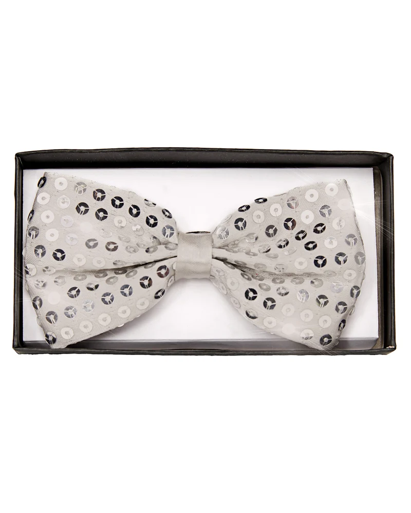 Pailletten Fliege Deluxe silber