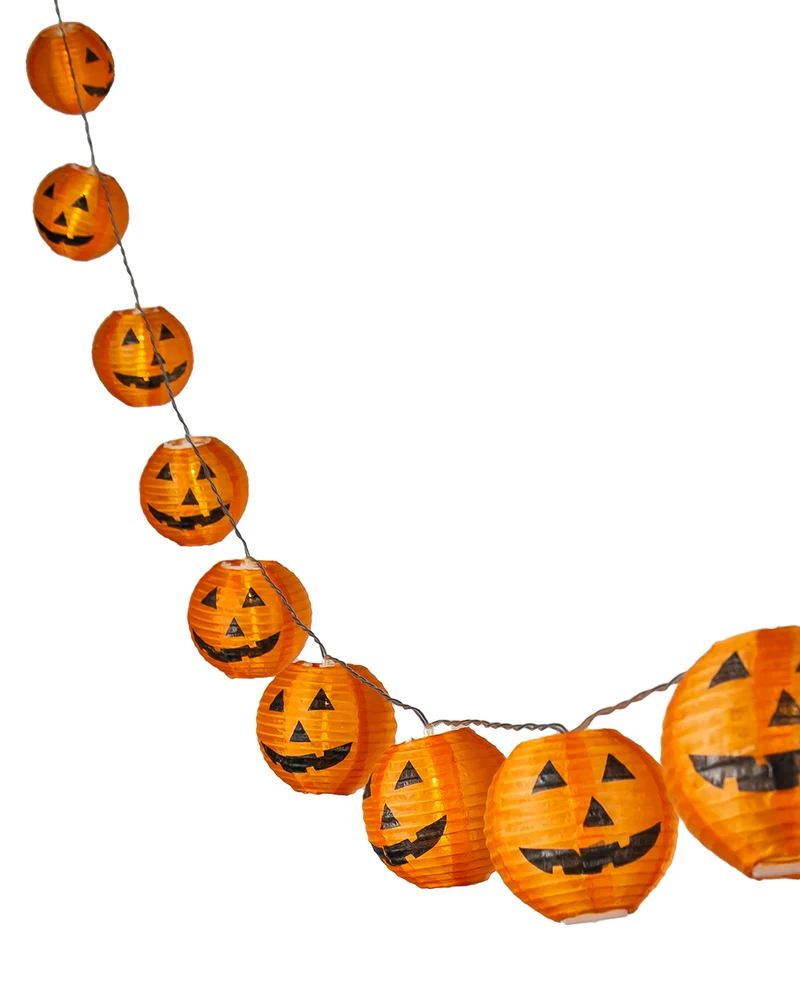 Kürbis Lampion LED Halloween Girlande 220cm