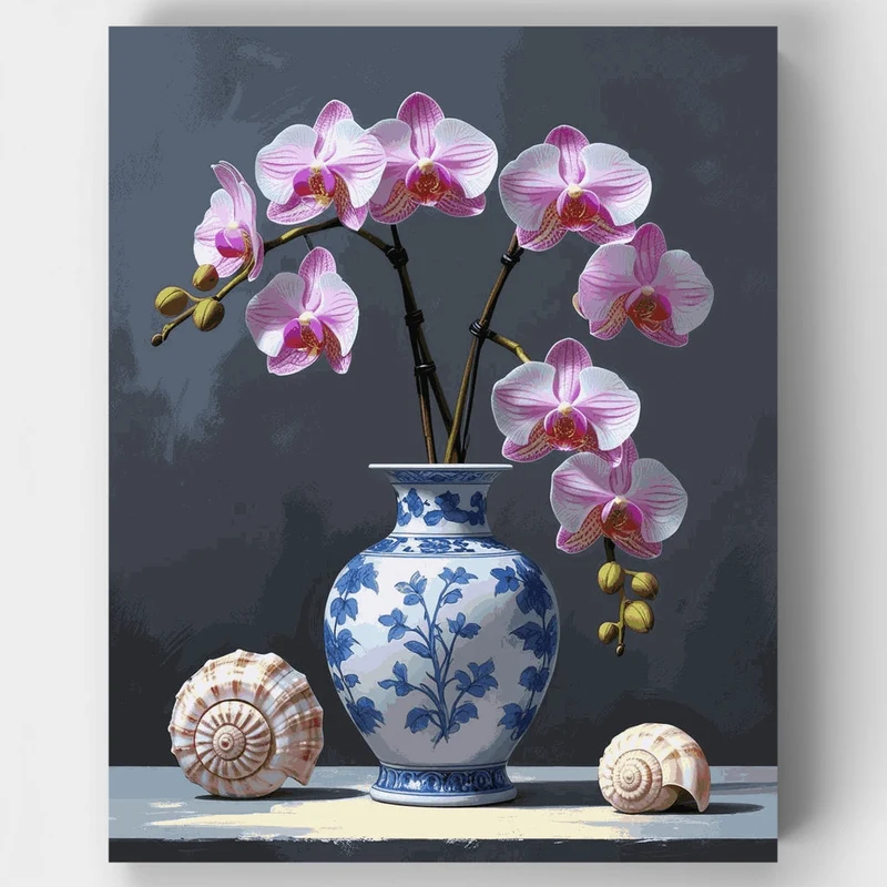 Elegant Orchid Still Life - Paint by Numbers Kit