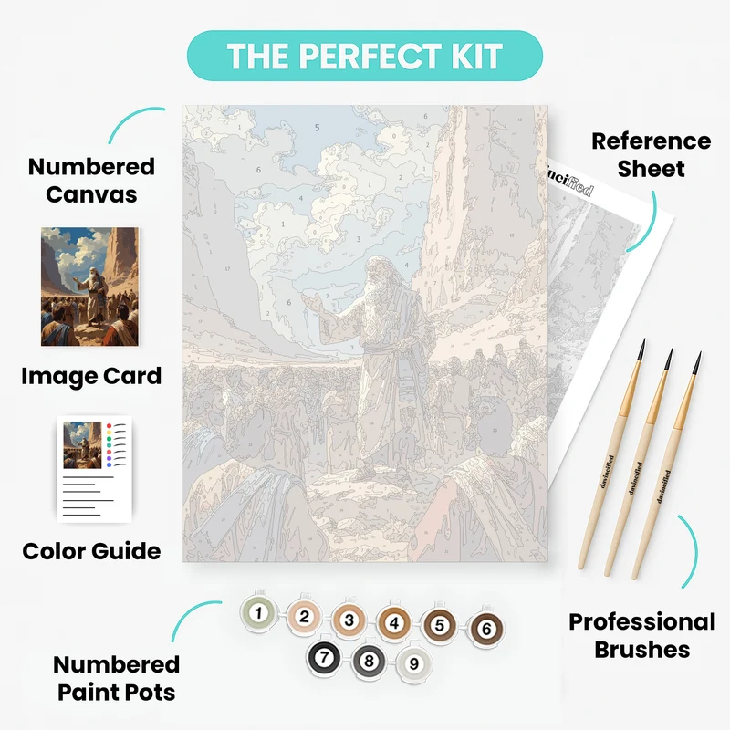 Moses Addressing the Israelites in the Desert - Paint by Numbers Kit