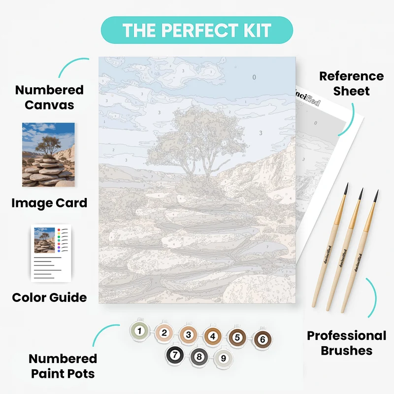 Desert Oasis Rock Formation - Paint by Numbers Kit