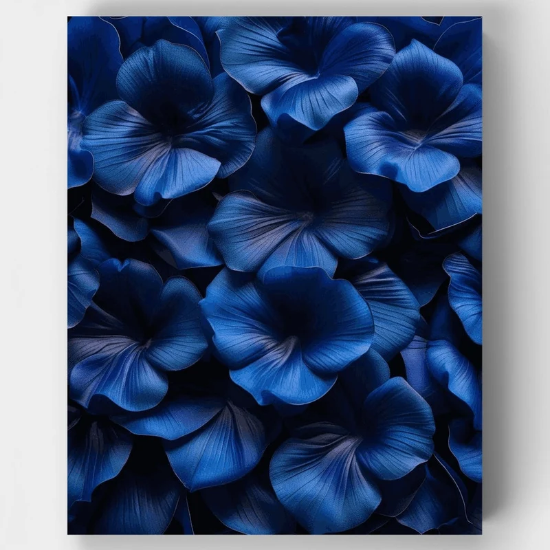 Blue Floral Petals - Paint by Numbers Kit