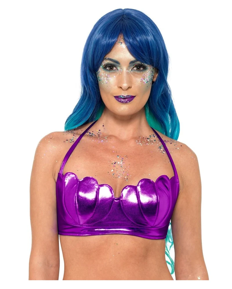 Lila Meerjungfrau Muschel Bikini Oberteil