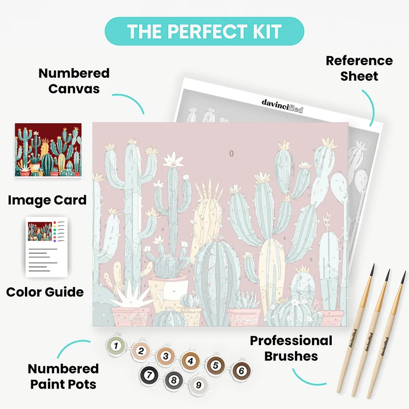 Desert Cactus Garden Collection - Paint by Numbers Kit