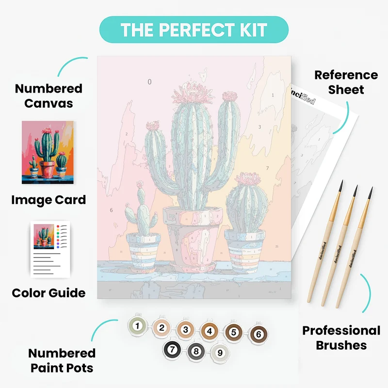 Vibrant Cactus Collection - Paint by Numbers Kit