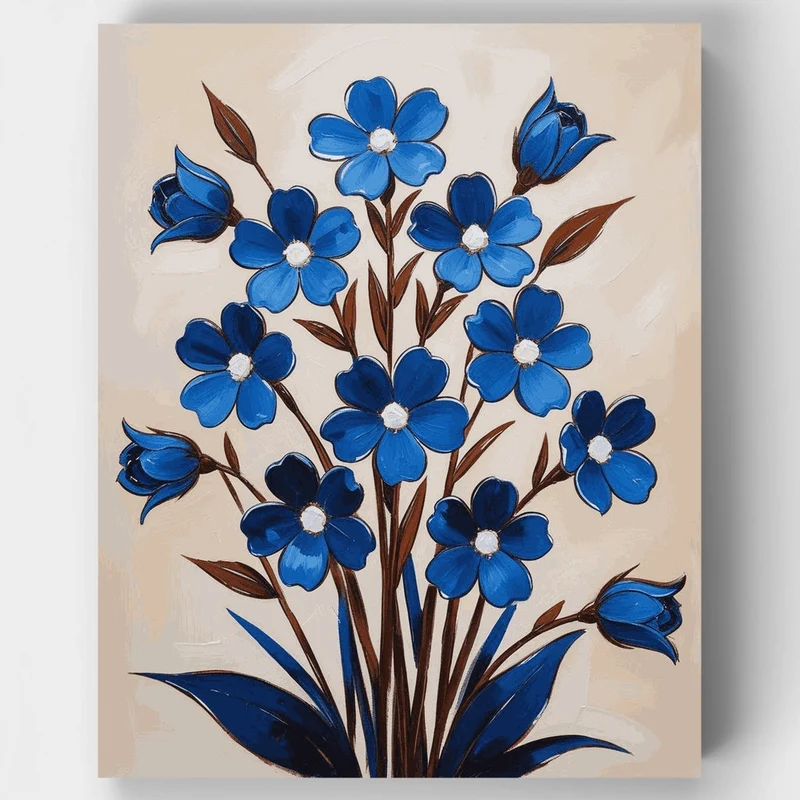 Blue Daisies Bouquet - Paint by Numbers Kit