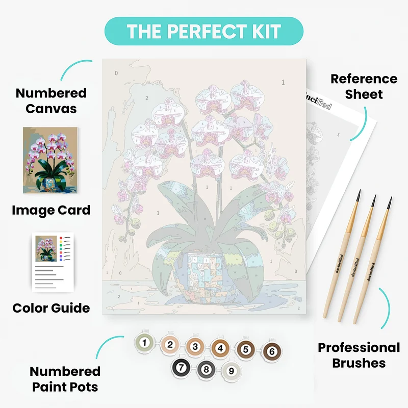 Elegant Orchid Arrangement - Paint by Numbers Kit