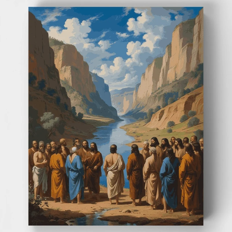 Biblical River Valley Gathering - Paint by Numbers Kit