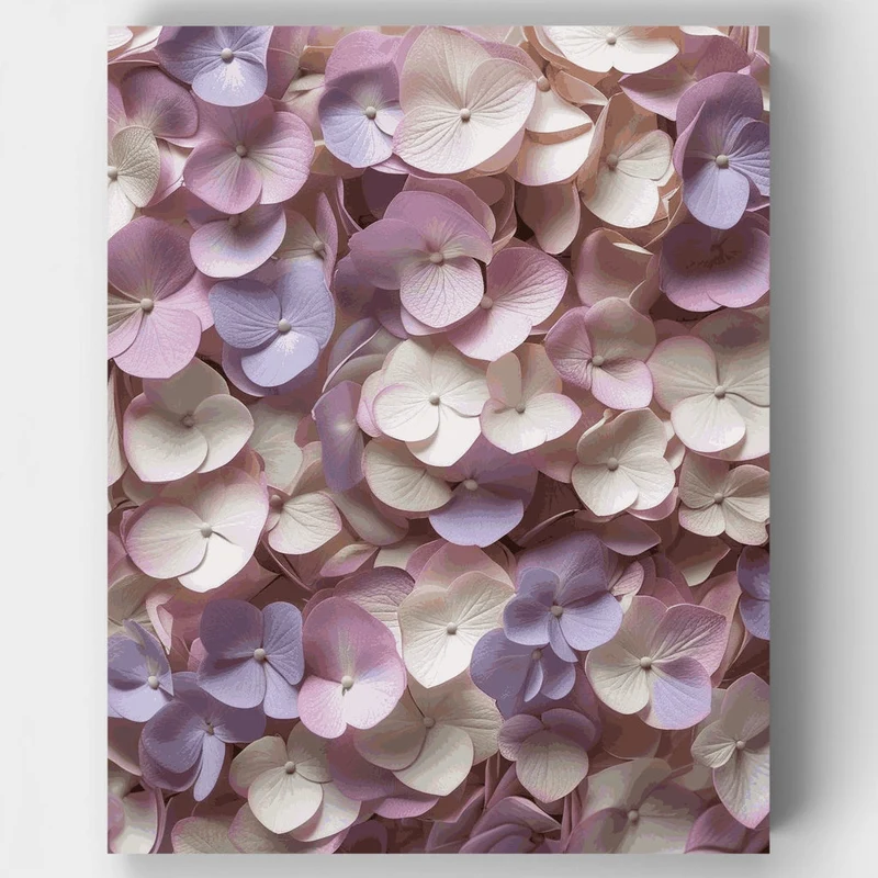 Delicate Hydrangea Petals - Paint by Numbers Kit