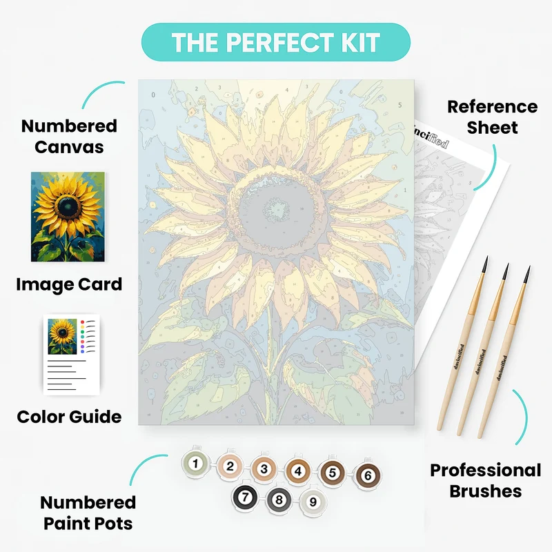Vibrant Sunflower - Paint by Numbers Kit