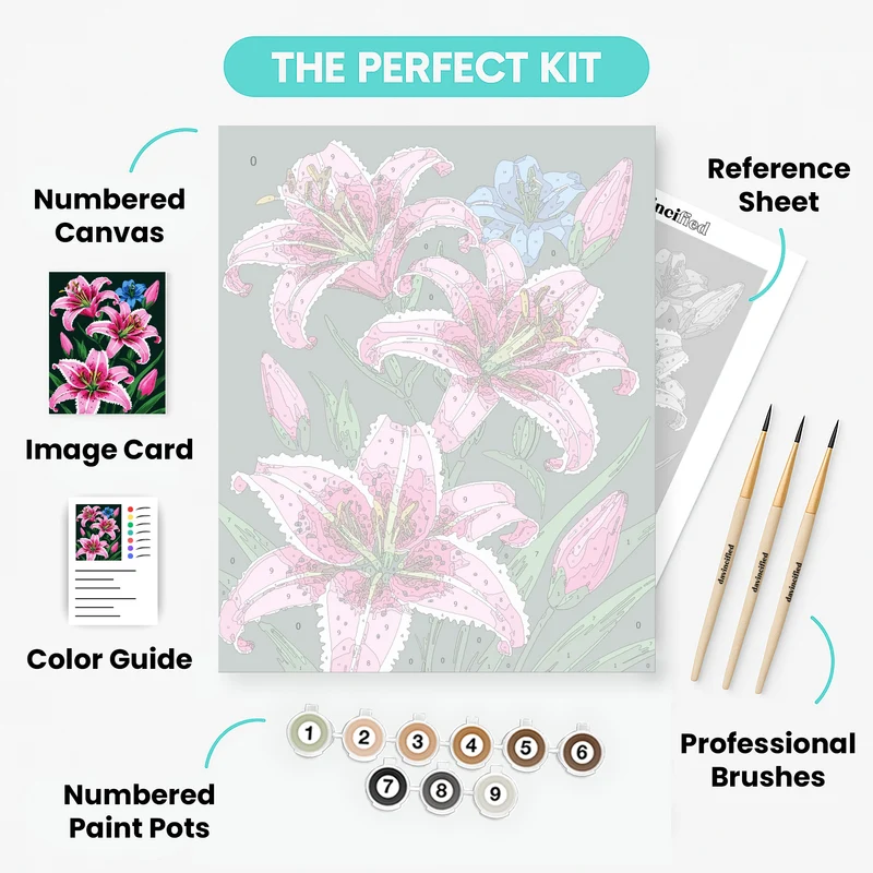 Vibrant Lilies Garden - Paint by Numbers Kit