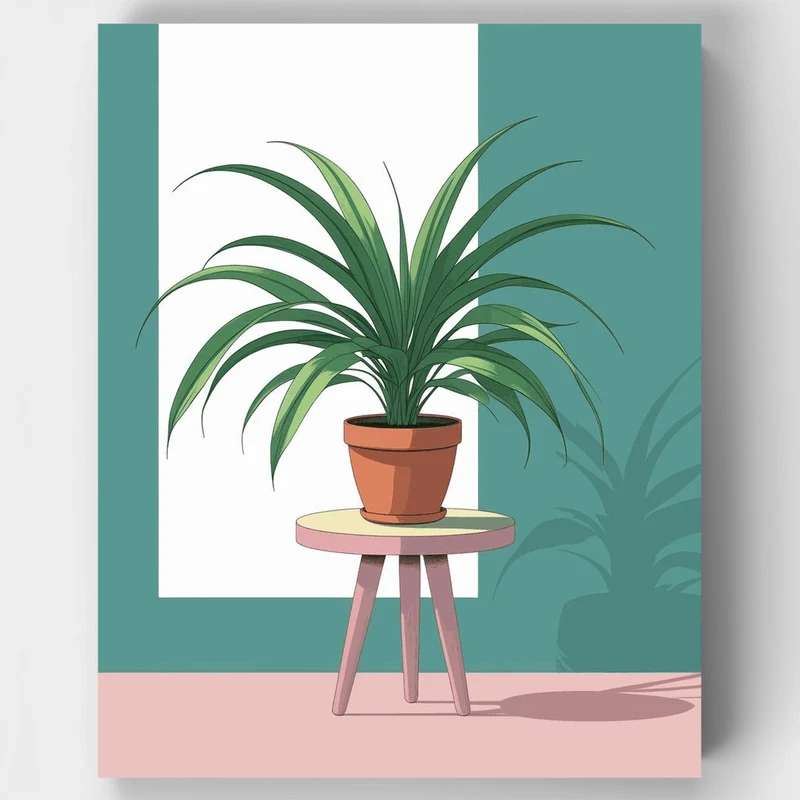 Modern Spider Plant Interior Design - Paint by Numbers Kit
