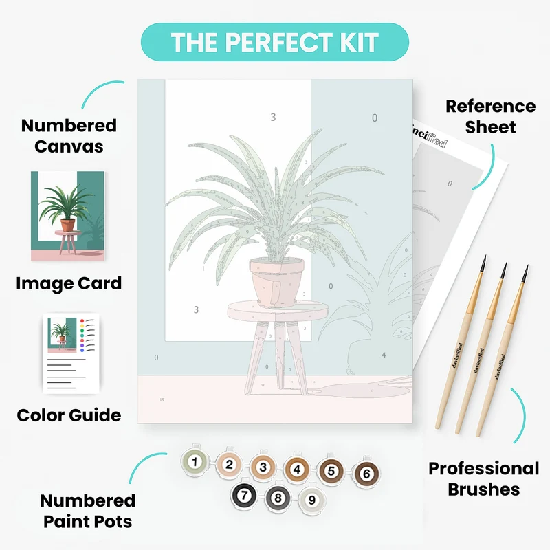 Modern Spider Plant Interior Design - Paint by Numbers Kit