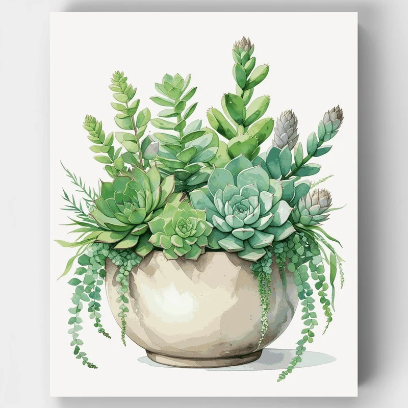 Succulent Garden Arrangement - Paint by Numbers Kit