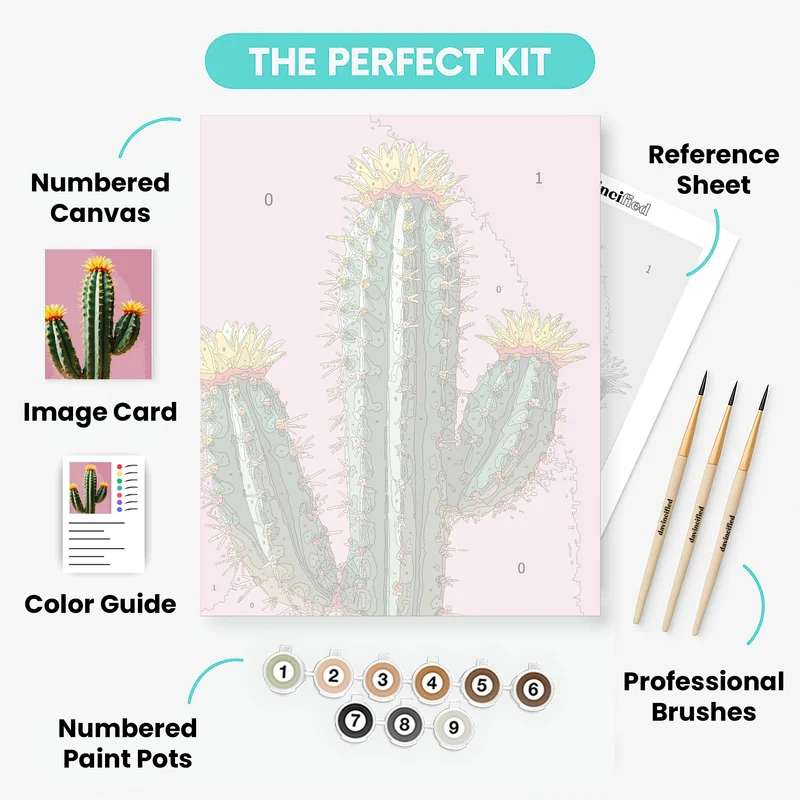 Blooming Cactus Garden - Paint by Numbers Kit
