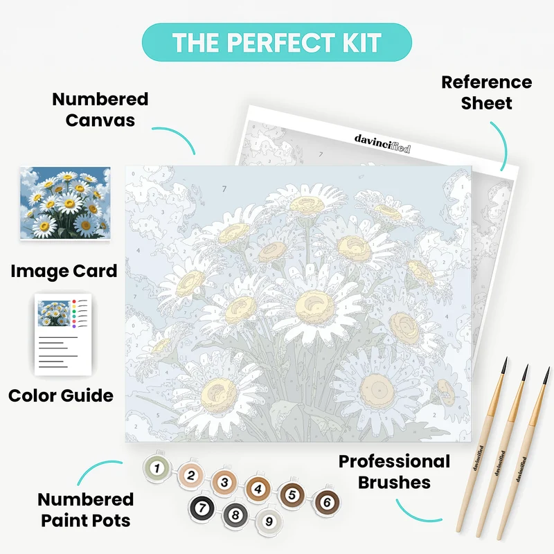 Cheerful Daisies Bouquet - Paint by Numbers Kit