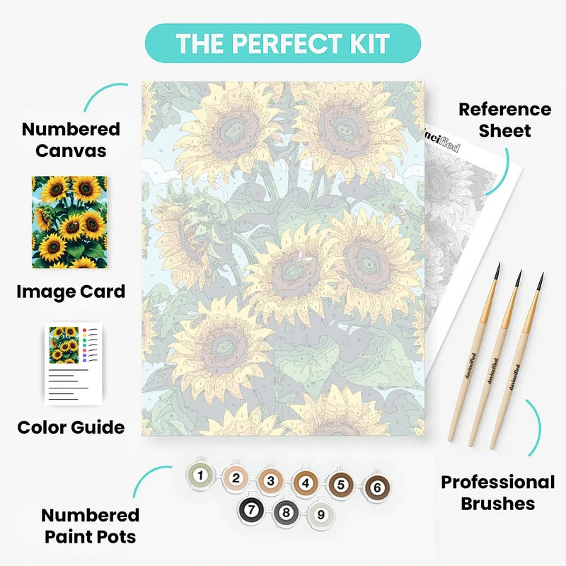 Vibrant Sunflower Garden - Paint by Numbers Kit