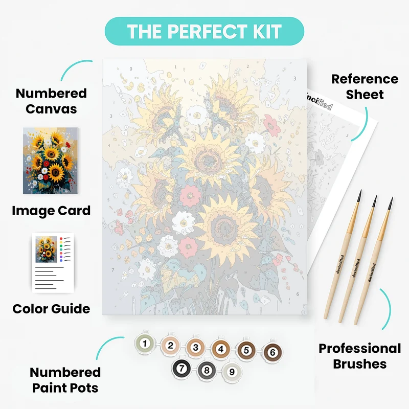 Vibrant Sunflower Bouquet - Paint by Numbers Kit