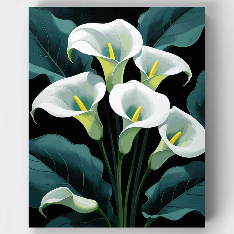 Elegant White Calla Lilies - Paint by Numbers Kit