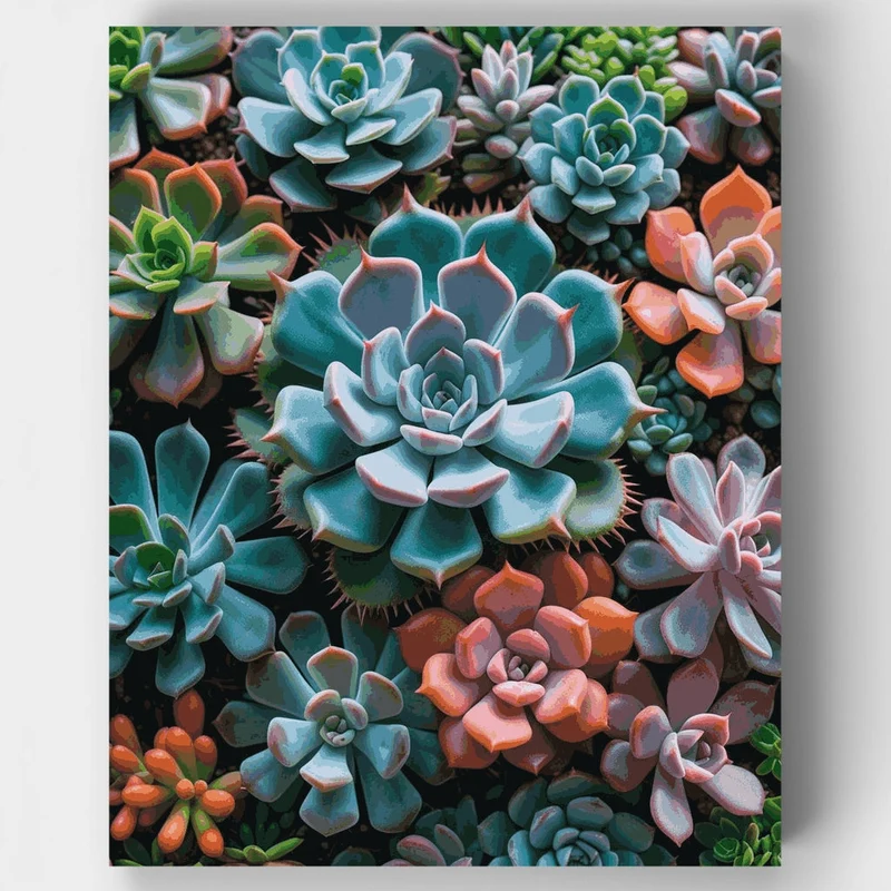 Vibrant Succulent Collection - Paint by Numbers Kit