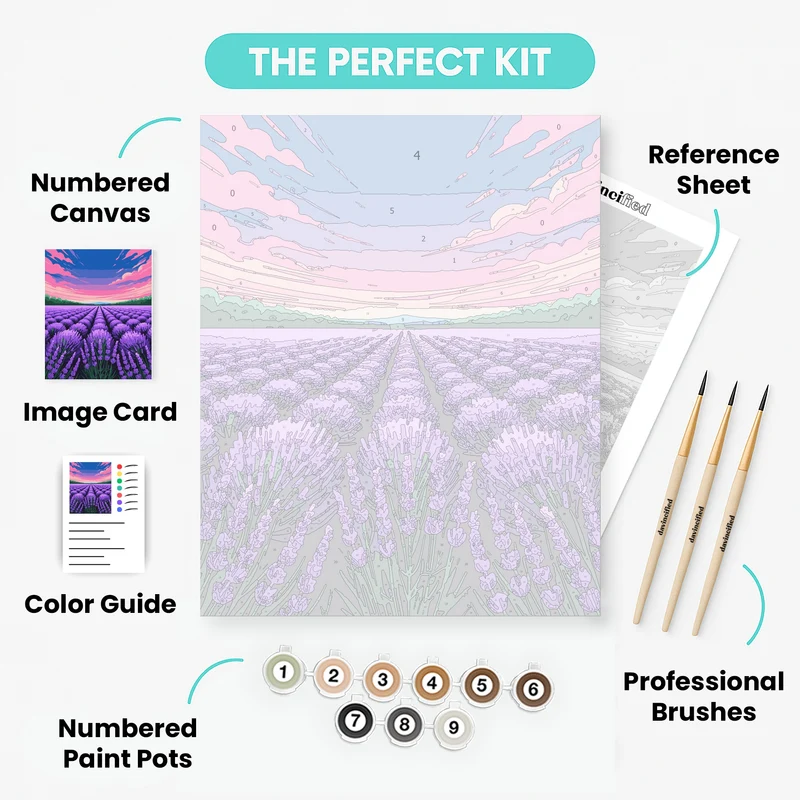 Lavender Fields at Sunset - Paint by Numbers Kit