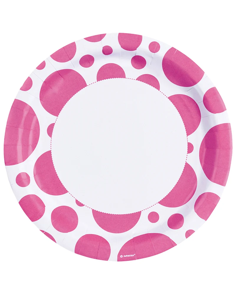 Pinke Punkt Pappteller 8 St.