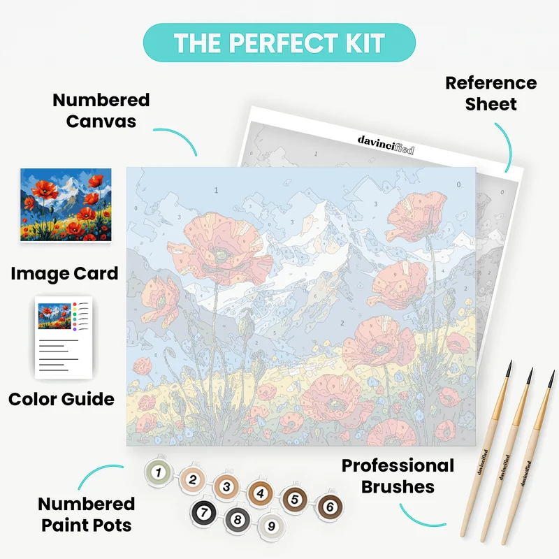 Mountain Poppies - Paint by Numbers Kit