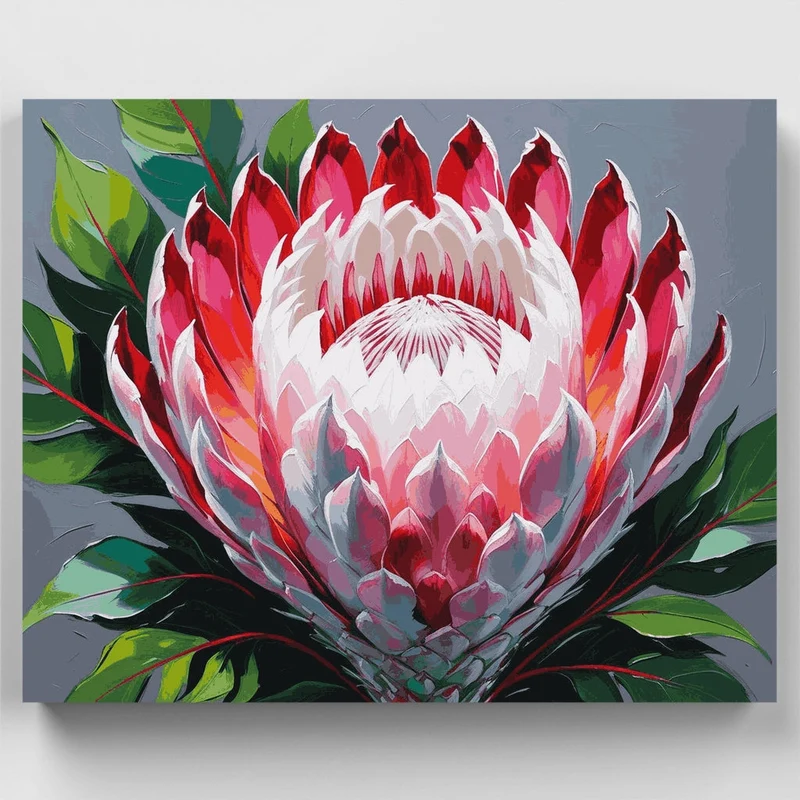 Bold Pink Protea Blossom - Paint by Numbers Kit