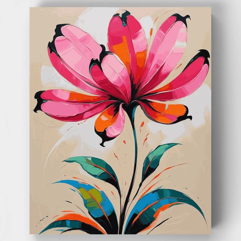 Vibrant Pink Protea Flower - Paint by Numbers Kit