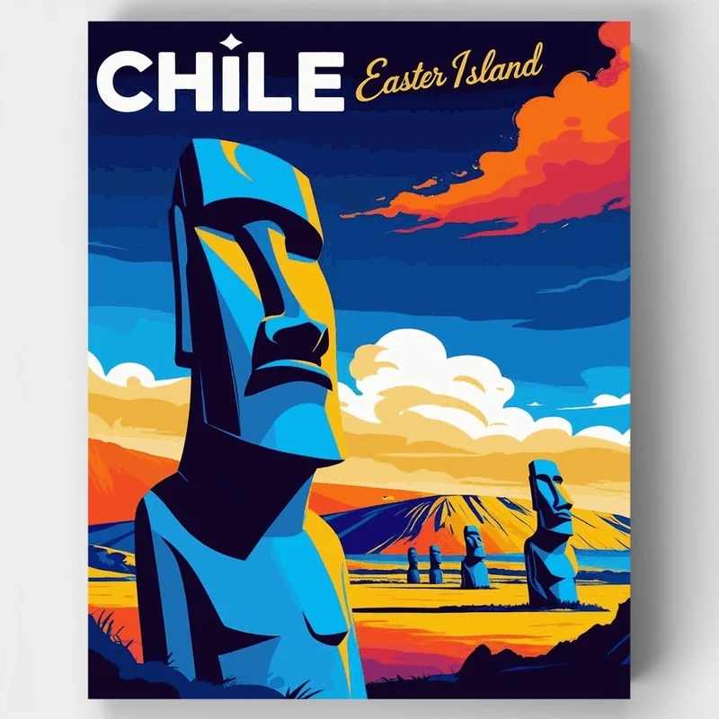 Chile Easter Island - Paint by Numbers Kit