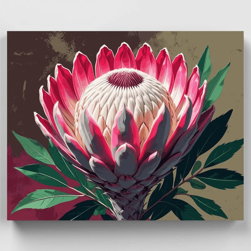 Majestic King Protea Bloom - Paint by Numbers Kit