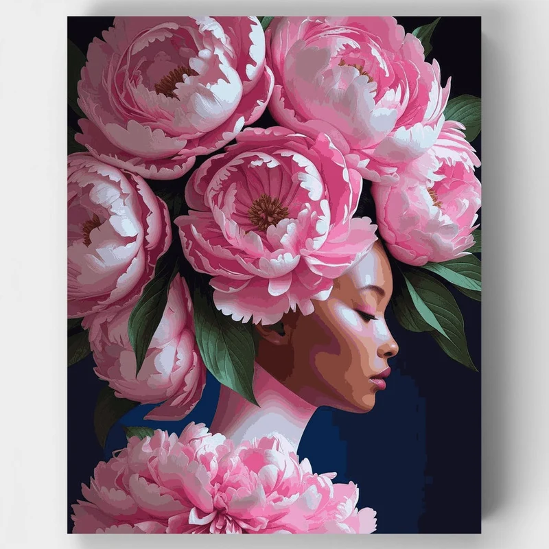 Floral Crown Beauty Portrait - Paint by Numbers Kit